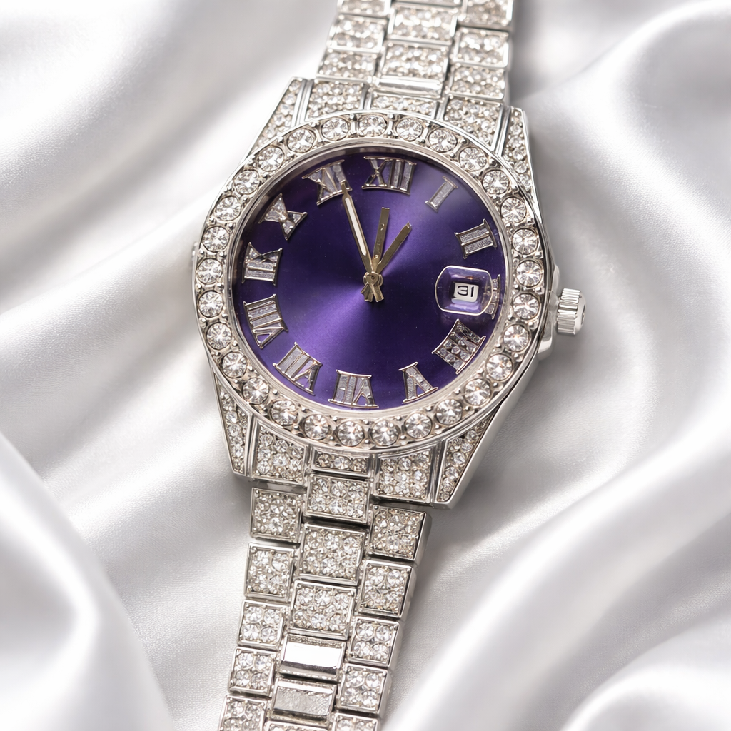 Women's Crystal Watch With Green Face