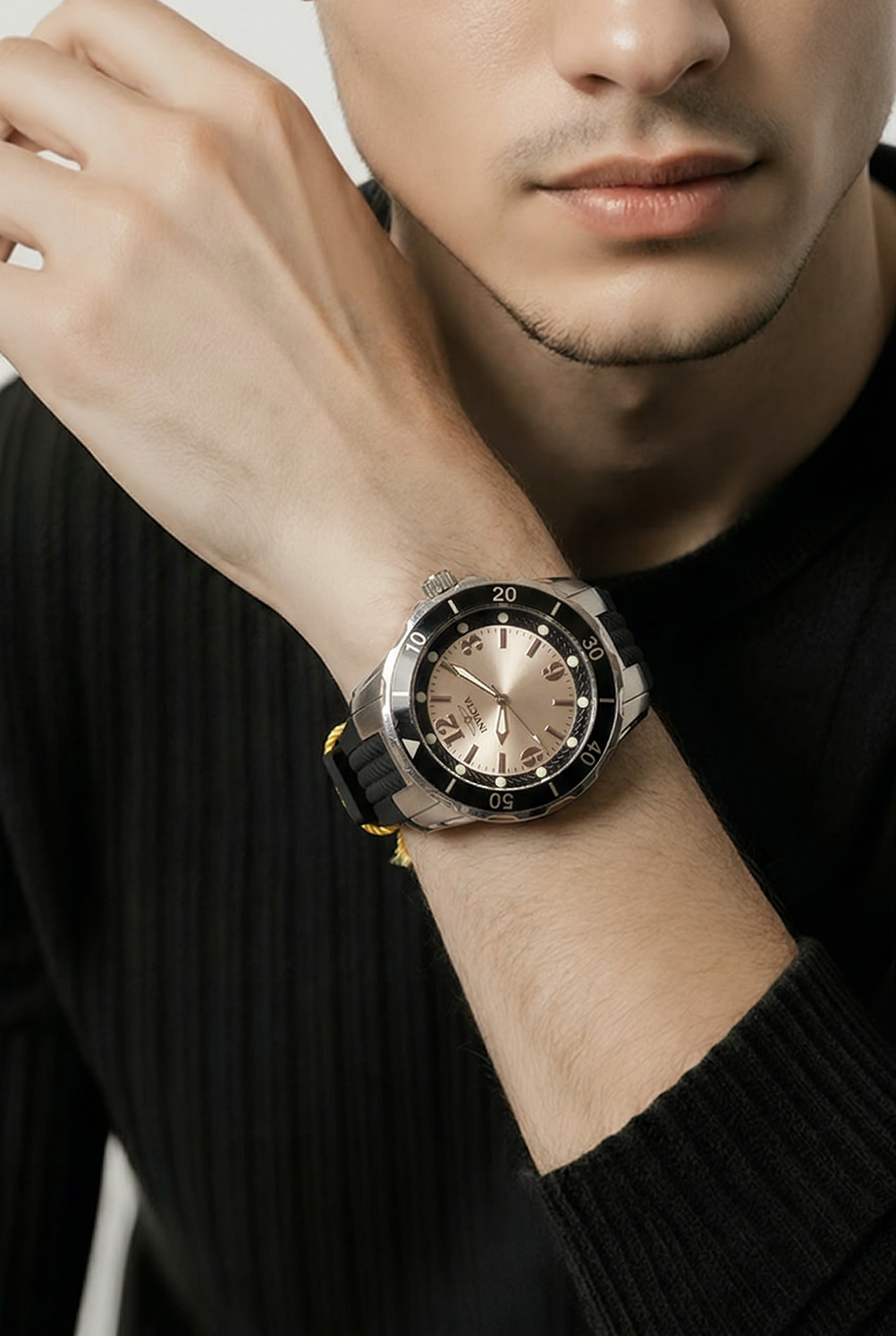 Invicta Unisex Silver and Black Watch