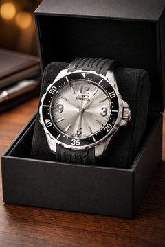 Invicta Unisex Silver and Black Watch