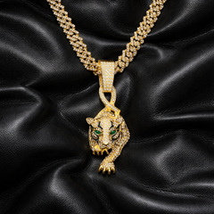 Invicta Elements Pathera Iced Out Pendant & Chain