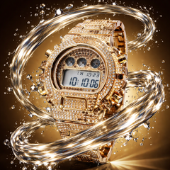 Invicta Activa Tri- Color Gold Tone Iced-Out Digital Watch, 51mm