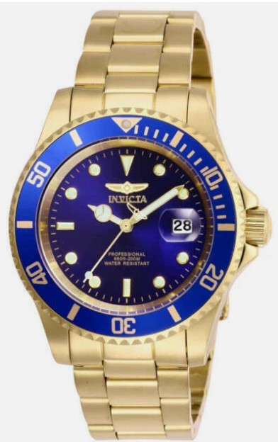 Invicta Men's Blue and Gold Watch